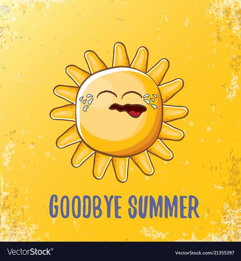 Sun Character, Summer Vector, Goodbye Summer, Creative Concept, Summer Illustration, Concept Illustration, Summer Backgrounds, Orange Background, End Of Summer