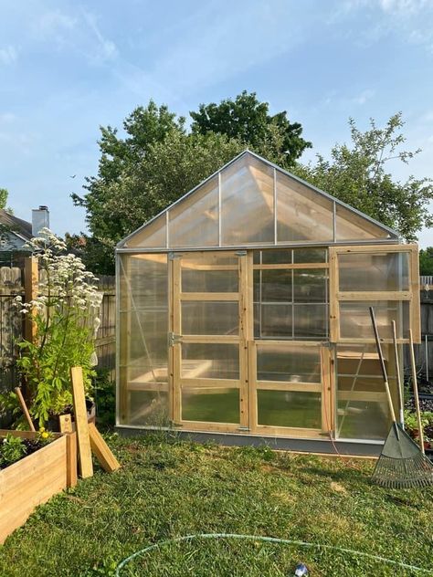 Plexiglass Greenhouse, Greenhouse Goals, Harbor Freight Greenhouse, Greenhouse Build, Selling Plants, Dream Ranch, House Gardening, Outdoor Greenhouse, Build A Greenhouse