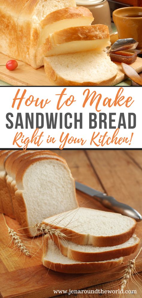 No Knead Sandwich Bread Recipe, Quick Sandwich Bread, Make Sandwich Bread, Sandwhich Bread, Sourdough Starters, Homemade Sandwich Bread, Sandwich Bread Recipe, Homemade White Bread, Homemade Sandwich