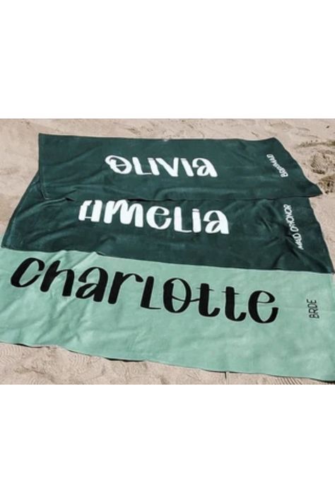 Aesthetic Towels/ Personalized/ Beach Towel/ Bridesmaids/ Custom Name Towel/ Perfect Wedding Party Gift Aesthetic Towels, Huntington Beach Ca, Custom Beach Towels, Wedding Party Gift, Personalized Beach Towel, Easy Home Decor, Huntington Beach, Diy Hacks, Gifts For Wedding Party