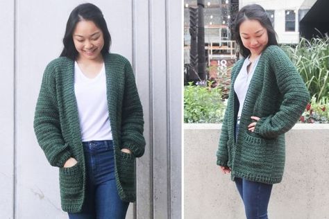 Briar Pocket Cardigan - Your Crochet Crochet Cardigan For Beginners, Pocket Crochet, Crochet Pattern Beginner, Cardigan Sweater Pattern, Crochet Cardigan Free, Crochet Cardigan Pattern Free, Gilet Crochet, Slouchy Cardigan, Crochet Sweater Pattern Free