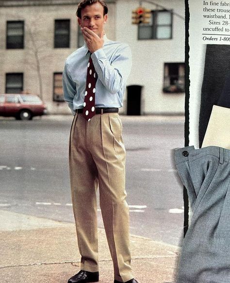 90s Pants Men, Office Outfit Men, 90s Men Fashion, 90s Japan, 2000s Men, 90s Pants, Mens Office Wear, Zoot Suit, Blue Roof