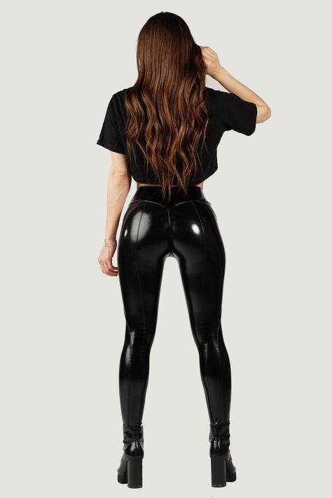 High shine faux leather leggings Pants Gift, Brand Ambassador, Skorts, Wide Waistband, Second Skin, Front Zipper, New Day, Leather Pants, Faux Leather