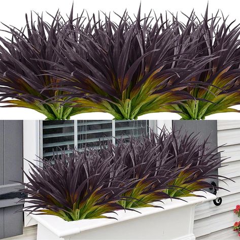 Amazon.com: Ruidazon Artificial Fake Grass, 12 PCS Outdoor Faux Grasses Plastic Plants Greenery UV Resistant for Outside Home Window Box Garden Office Patio Hanging Planter Front Porch Décor (Dark Purple+Green) : Home & Kitchen Planter Front Porch, Outdoor Fake Plants, Shade Plants Container, Faux Outdoor Plants, Fall Container Plants, Plant Tattoos, Plants Drawing, Window Box Garden, Crib Ideas