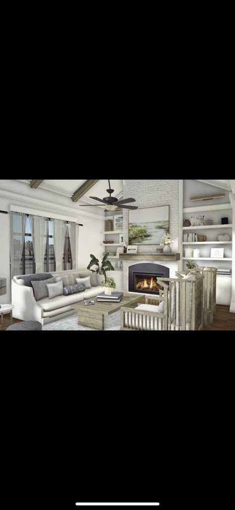 Coastal Living Room Ideas Bloxburg, Costal Family House Bloxburg, Living Room Realistic Bloxburg, Living Room Bloxburg Coastal, Modern Farmhouse Dining Room Bloxburg, Bloxburg Farmhouse Living Room Ideas, Bloxburg Summer Living Room, Beach Theme Bloxburg House, Bloxburg Cape Cod House