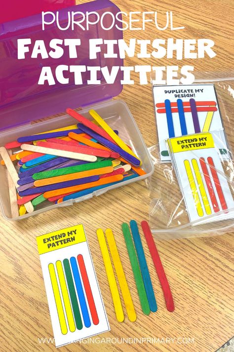 Activities For When Students Finish Work, Early Finishers Kindergarten Free, Elementary Early Finishers, Early Finishers Preschool, Kindergarten Early Finisher Bins, Early Finishers Activities Kindergarten, Activities For Fast Finishers, Early Numeracy Activities, Fast Finisher Activities Preschool