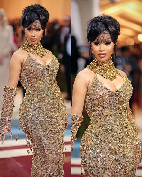 Cardi B Updates | BGU on Instagram: “Cardi in custom Versace for the Met Gala tonight! 📸: Photos by Dimitrios Kambouris/Getty Images” Cardi B Hairstyles, Custom Versace, Girlboss Aesthetic, Garden Pavers, Met Gala Dresses, The Met Gala, Black Couples Goals, Aesthetic Y2k, Gala Dresses