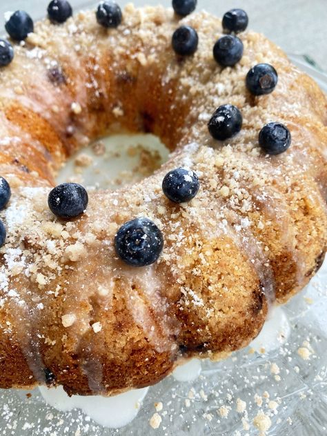 Lemon Blueberry Streusel Bundt Cake Streusel Bundt Cake, Blueberry Baking, Blueberry Bundt Cake Recipes, Lemon Blueberry Bundt, Coffee Cake Bundt, Lemon Blueberry Bundt Cake, Blueberry Bundt, Blueberry Streusel, Blueberry Bundt Cake