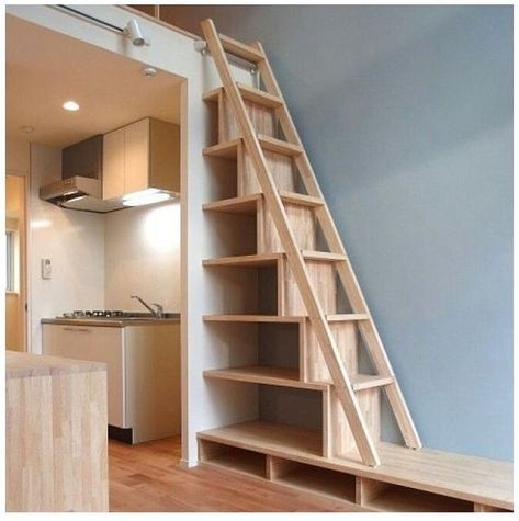 Attic Ladder Ideas, Loft Ladder Ideas, Attic Ladders, Ladder Loft, Scale Loft, Retractable Stairs, Garage Stairs, Ladder Ideas, Loft Staircase