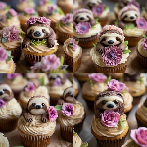 Sloth Cupcakes Ideas, Sloth Cupcakes, Baby Shower Cake Ideas, Sloth Cakes, Pretty Desserts, Cupcakes Ideas, Beautiful Cupcakes, Pretty Dessert, Celebration Ideas