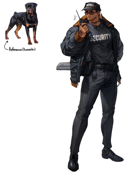 Bd Comics, Security Guard, Korean Artist, Character Design Male, 영감을 주는 캐릭터, Everyday Objects, Rottweiler, Fantasy Character Design, Character Concept