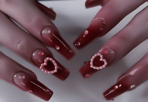 Lovecore Nails, Cupid Nails, Red Acrylic Nails, Nail Stuff, Nails Inspo, Monster High, Nail Inspo, New Era, Acrylic Nails