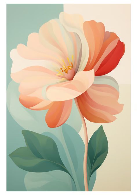 Flower painting canvas