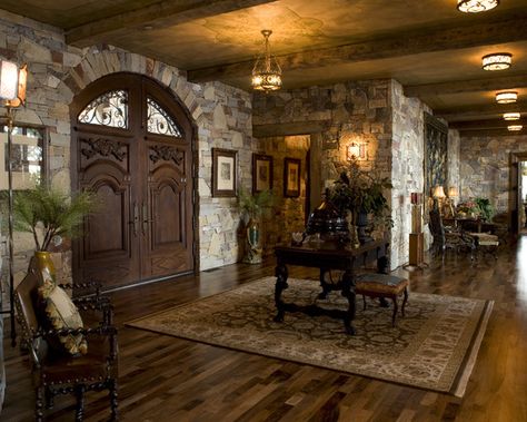 : ] Tuscan Design, Casas Coloniales, Tuscan Decorating, Stone Walls, Timber House, Tuscan Style, Entry Way, Beautiful Doors, Ideas Pictures