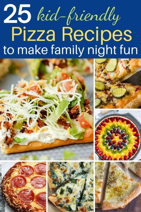 Kid Friendly Pizza Recipes, Jerk Chicken Pizza, Homemade Pizza Crust Easy, Fajita Pizza, Pulled Pork Pizza, Family Pizza Night, Easy Fruit Pizza, Greek Pizza, Meat Lovers Pizza