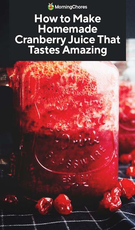 How to Make Homemade Cranberry Juice That Tastes Amazing Cranberry Apple Juice Recipes, Canning Cranberry Juice Recipes, Diy Cranberry Juice, Fresh Cranberry Juice Recipe, Cranberry Juice Recipes, Cranberry Detox Drink, Homemade Cranberry Juice, Cranberry Juice Detox, Cranberry Apple Juice