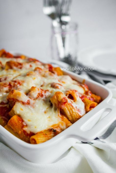 Baked Rigatoni Recipe, Cheese Rigatoni, Rigatoni Recipe, Rigatoni Recipes, Pasta And Sauce, Baked Rigatoni, Favorite Casseroles, Queso Fundido, Easy Cheese