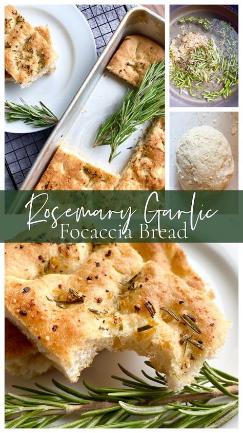 Rosemary Garlic Focaccia Bread Garlic Focaccia Bread, Rosemary Foccacia, Easy Focaccia Recipe, Rosemary Garlic Bread, Garlic Focaccia, Foccacia Recipe, Foccacia Bread, Rosemary Focaccia, Rosemary Bread