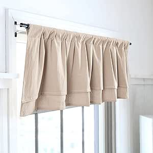 RoomTalks Modern Farmhouse Kitchen Curtain Window Valance in Khaki 18 Inches Length, Light Filtering Double Tiered French Country Cottage Rustic Textured Cotton Valances for Bathroom Bedroom Windows Modern Farmhouse Kitchen Curtains, Farmhouse Kitchen Curtains, Cottage Rustic, Modern Farmhouse Kitchen, Curtain Window, Kitchen Curtain, Bedroom Windows, French Country Cottage, Modern Farmhouse Kitchens