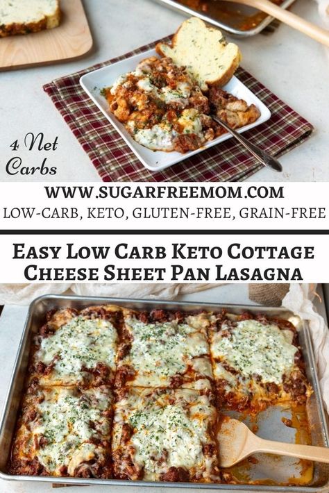 This easy cottage cheese keto lasagna recipe is made quickly and easily on a simple sheet pan in under 30 minutes! Just 4 g net carbs with 39 grams protein! Low Carb Keto Lasagna, Keto Zucchini Lasagna With Cottage Cheese, Keto White Lasagna, Low Calorie Lasagna Recipe, Lasagna Cottage Cheese, Protein Lasagna Recipe, Keto Lasagna Noodles, Low Carb Lasagna Recipe, Cottage Cheese Lasagna Recipe