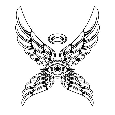 Download Vector Eye with angel wings tribal tattoo for free Wings With Eyes Tattoo, Eye Wings Tattoo, Angel Eyes Drawing, Angel Eyes Tattoo, Angel Eye Tattoo, Eye With Wings, Desain Tattoo, Alas Tattoo, Angel Vector