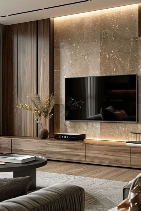 Closet Offices, Tv Wall Design Luxury, Contemporary Style Living Room, Luxury Tv Wall, Tv Fal, Feature Wall Design, Amazing Interior Design, Be Faithful, Elegant Living Room Design