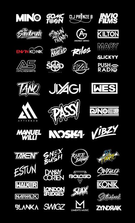 Dj Logo Design Ideas, Dj Graphic Design, Band Logo Ideas, Producer Logo Design, Dj Branding, Skrillex Logo, Techno Logo, Rap Logo, Dj Logo Design