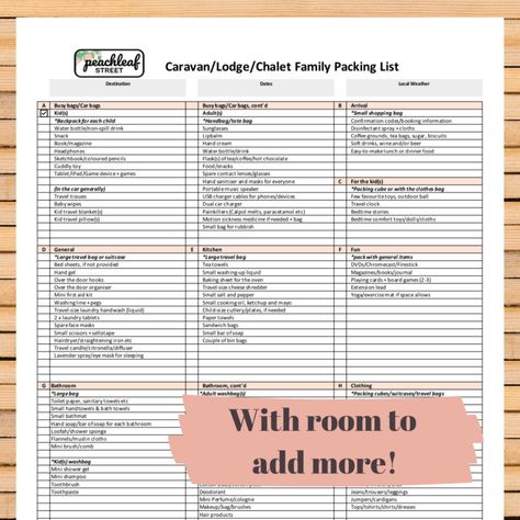 Holiday Packing List, Family Packing List, Holiday Packing Lists, Travel Shampoo, Caravan Holiday, Lavender Spray, Holiday Packing, Disinfectant Spray, Uk Holidays