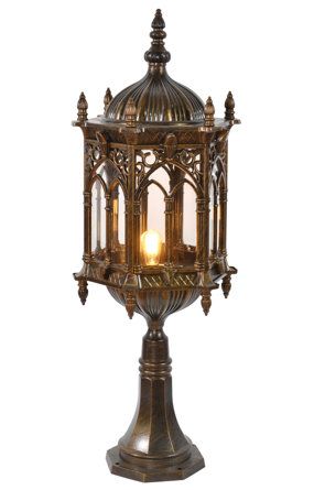 Gothic Column, Farmhouse Bedside Lamps, Gothic Lamp, Lantern Head, Medieval Architecture, Lantern Post, Large Lamps, The Gothic, Table Lamp Wood