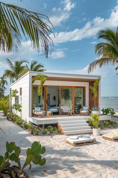 Home On The Beach, Tiny Beach House, A Big House, Small Beach Houses, Downstairs Bedroom, Beach Cabin, Dream Beach Houses, Beach Shack, Big House