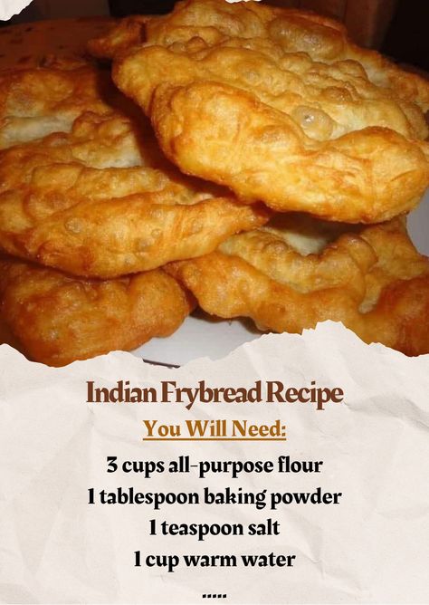 Recipesen - Indian Frybread Recipe 😍 Ingredients: 3 cups... Indian Frybread Recipe, Indian Fried Bread Recipe, Fry Bread Recipe, Indian Fry Bread, Fried Bread Recipe, How To Make Taco, Fry Bread, Fried Dough, Delish Recipes