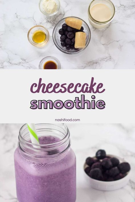 Indulge in the creamy bliss of our Delightful Blueberry Cheesecake Smoothie, made with frozen blueberries bursting with flavor and rich cream cheese for that perfect touch of velvety goodness. This refreshing, energizing, and luscious smoothie is a treat. This smoothie is your go-to whether you're starting your day or need a pick-me-up. So why wait? Make this refreshing smoothie today! Experience the joy of healthy indulgence. Blueberry Cheesecake Smoothie, Blueberry Smoothie Aesthetic, Cream Cheese Smoothie, Acai Smoothie Recipe, Frozen Fruit Smoothie Recipes, Workout Smoothie Recipes, Almond Milk Smoothie Recipes, Paleo Smoothies, Smoothie Aesthetic