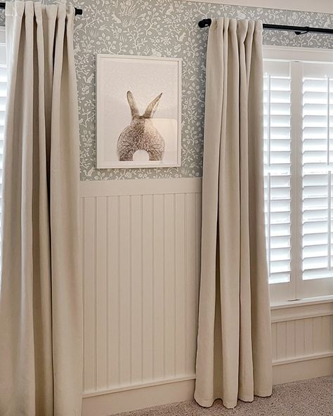 Wainscoting in the Nursery - WindsorONE Wainscot And Wallpaper Bedroom, Diy Wainscoting Nursery, Wainscoting Nursery Neutral, Waynes Coating Nursery, Waynes Coating Nursery Ideas, How To Wainscot A Wall, Kids Room Wainscoting, Beadboard Nursery Wall, Beadboard Nursery