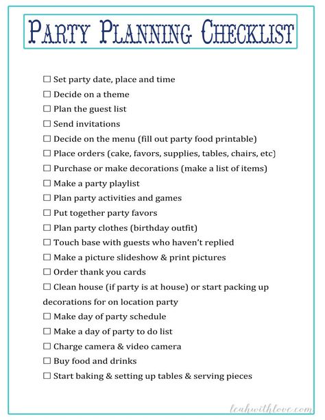 party planning checklist navy Birthday Party Planning Checklist, Sweet 16 Party Planning, 18th Party, Birthday Party Checklist, Planning Party, Party Planning Business, Party Planning Checklist, Party List, Party Checklist