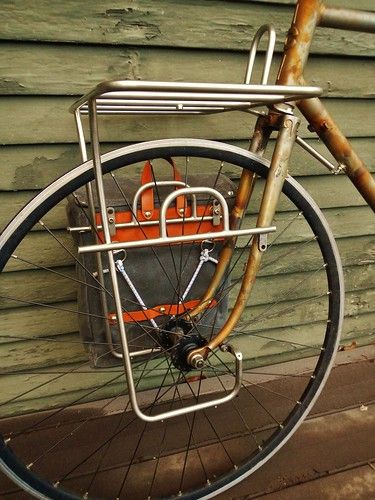 Touring Rack w/ Platform | Handmade touring bicycle, rack, a… | Flickr Bicycle Parking Design, Bicycle Sidecar, Bicycle Paint Job, Bike Cart, Bicycle Diy, Bicycle Camping, Bike Hanger, Touring Bicycles, Bicycle Panniers