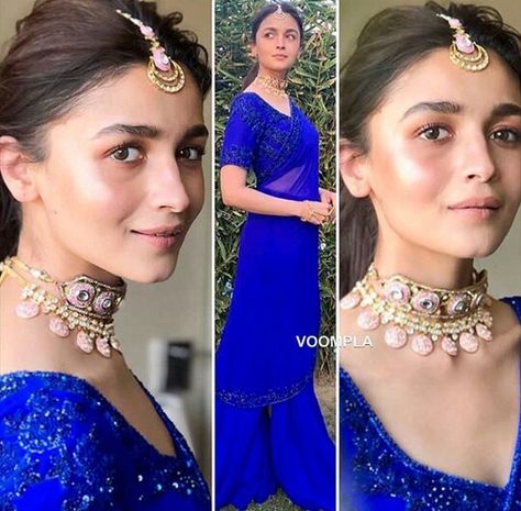 Alia Bhatt Indian Wear Lehenga, Alia Bhatt Lehenga Outfits, Alia Bhatt Blue Lehenga, Blue Lehenga Makeup Looks, Alia Bhatt Indian Wear, Alia Bhatt Lehenga, Indian Outfits Lehenga, Blue Lehenga, Indian Look