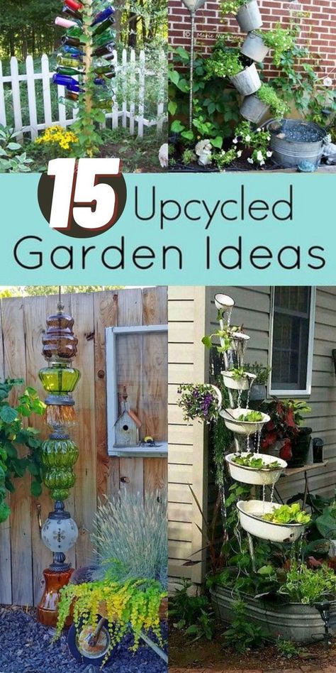 Upcycled Garden, Unique Garden Art, Upcycle Garden, French Country Garden, Garden Junk, Recycled Garden, Garden Decor Projects, Garden Wallpaper, Luxury Garden