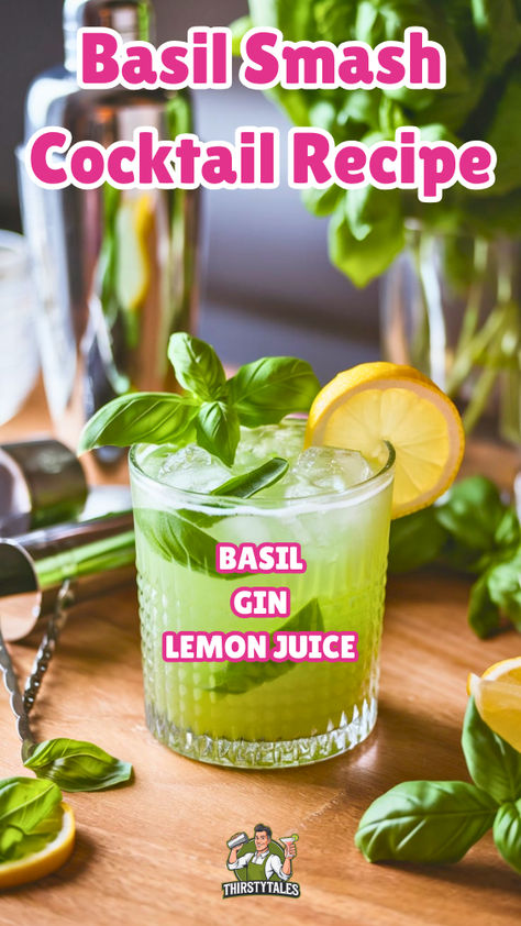 "Discover the refreshing Basil Smash Cocktail Recipe, a perfect addition to 
your summer gatherings! This Gin Smash Recipe combines fresh basil and 
zesty flavors for a vibrant drink. Explore our Gin Basil Smash and other 
Basil Cocktail Recipes, including the Cherry Basil Smash. Ideal for those 
seeking unique Drinks With Basil, this Gin Drink Recipe is a must-try. 
Elevate your cocktail game with these delicious Basil Drinks and impress your guests with delightful Drinks With Basil Alcoholic!" Drinks With Basil, Basil Cocktail Recipes, Gin Smash Recipe, Gin Basil Smash, Gin Smash, Basil Drinks, Best Gin And Tonic, Gin Drink Recipes, Basil Simple Syrup