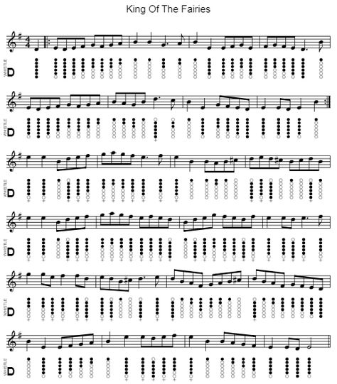 King Of Fairies - Tin Whistle Tab & Sheet Music Notes Tin Whistle Sheet Music Key Of D, Tin Whistle Sheet Music, Music Key, Tin Whistle, Gemini Season, Sheet Music Notes, Sensory Play, Music Notes, To Play