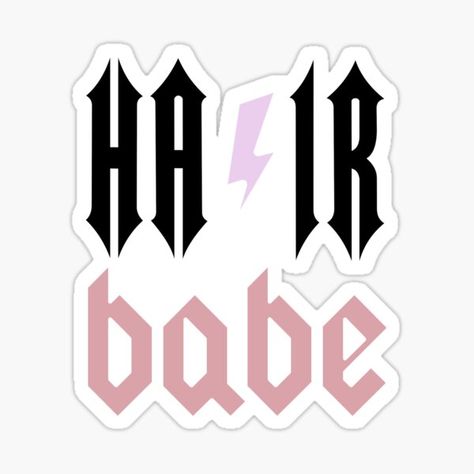 Hair Babe Women Hairstylist Sticker on stickers, t-shirts, and more. Hairstylist Stickers, Vintage Hairstyles, Cute Stickers, Science Poster, Sticker Design, Hair Stylist, Stranger Things Fanart, Vinyl Sticker, T Shirts