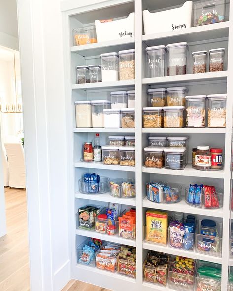 Kitchen Cabinet Organization Ideas, Small Pantry Organization, Pantry Bin, Organized Pantry, Clear Bins, Pantry Remodel, Organized Kitchen, Pantry Makeover, House Organisation