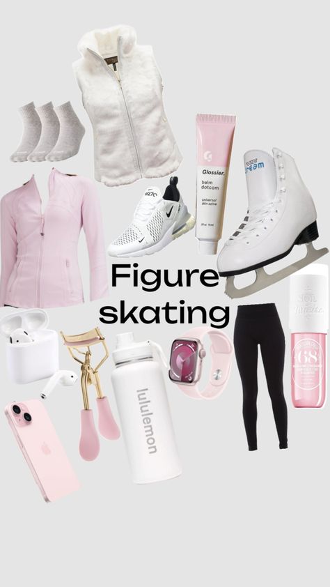 Ice Skating Bag Essentials, Ice Skating Bag, Ice Skating Accessories, Skating Fits, Skating Accessories, Figure Skating Bag, Me And Bestie, Skating Outfit, Ice Skating Outfit