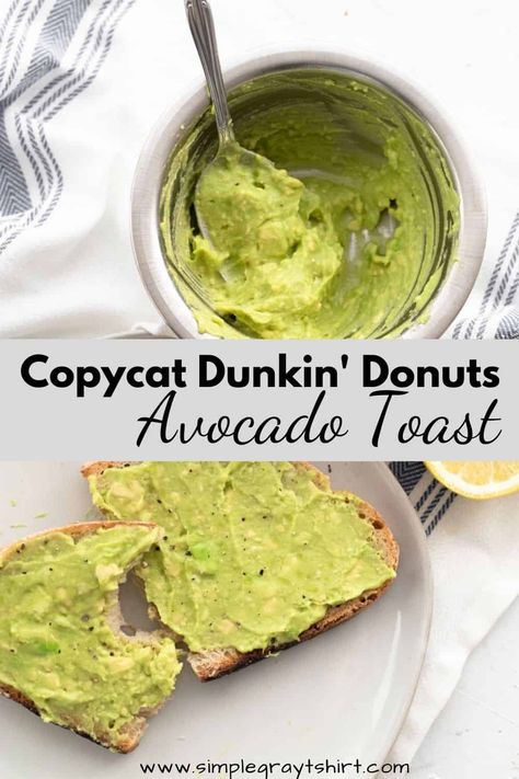 Dunkin Donuts Avocado Toast (Copycat Recipe) Best Avocado Toast Recipe, Toast Recipe Breakfast, Quick And Healthy Breakfast, Avocado Recipes Healthy, Avocado Spread, Healthy Breakfast Recipe, Avocado Toast Recipe, Healthy Brunch, Breakfast Toast