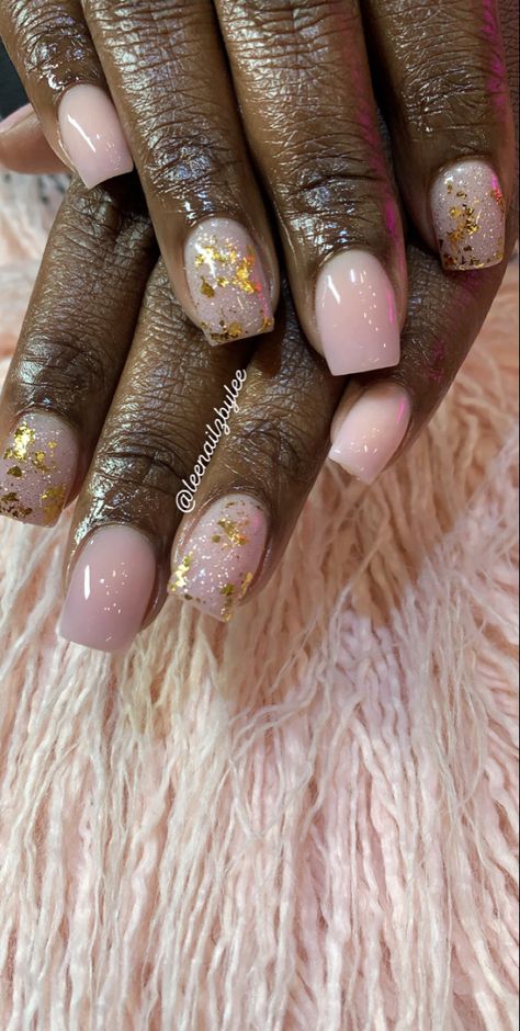 Gel Nail Designs Natural Nails, Acrylic Overlay Nails Short Natural, Ombre Sns Nails, Gel Nails On Natural Nails, Short Manicure Ideas, Short Gel Nail Designs Natural, Very Short Gel Nails, Gel Overlay Nails Natural Short, Overlay Nails Designs