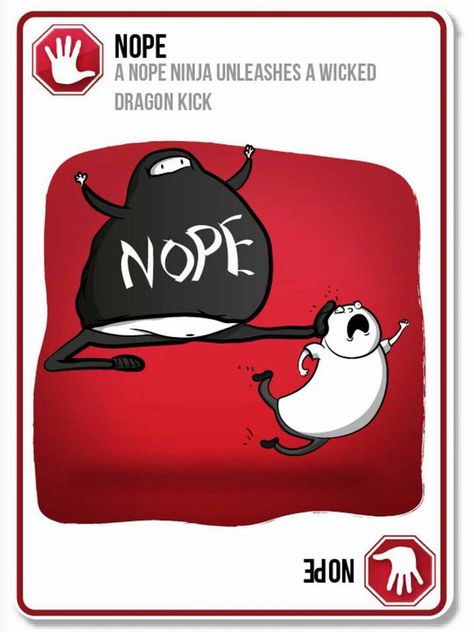 The Nope Ninja! Exploding Kittens Card Game, Date Night Games, Team Ideas, Game Card Design, Exploding Kittens, Cards Game, Kitten Pictures, Game Card, Game Inspiration