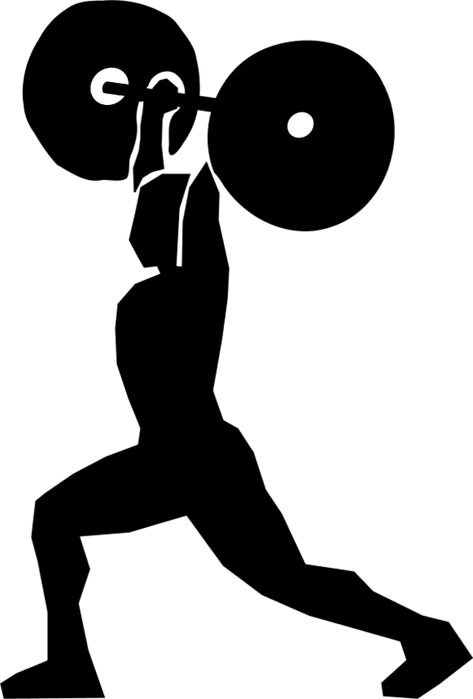 WeightLifting - vector Clip Art Olympic Weights, Olympic Weightlifting, Olympic Lifting, Silhouette Clip Art, Personal Trainers, Powerlifting, Weight Training, Downloadable Art, Get In Shape