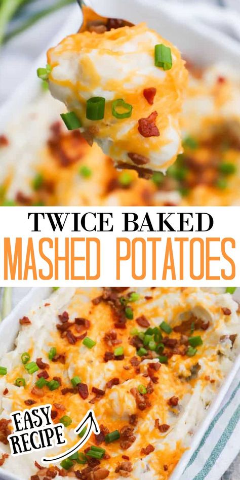 Twice Baked Mashed Potatoes, Mashed Potatoes Recipe Easy, Baked Mashed Potatoes, Cozy Dinners, Easy Mashed Potatoes, Best Mashed Potatoes, Easter Dinner Recipes, Baked Potato Recipes, Food Experience