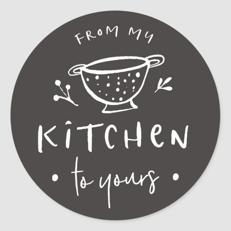 From my Kitchen to yours Sticker Label | Zazz Logo Design Kitchen, Label Produk, Baking Logo Design, Logo Online Shop, Food Logo Design Inspiration, Kitchen Logo, Food Logo Design, Bakery Logo Design, Logo Diy