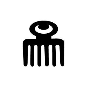 Adinkra symbols originated in Ghana, West Africa. Although this one looks like an American "pick" comb, it's the Adinkra symbol for beauty. Ghana Tattoo African Symbols, Ghana Symbols, Duafe Tattoo, Akan Symbol Tattoos, Adrinka Symbols, African Adinkra Symbols, Adinkra Cloth, African Symbols, Adinkra Symbols