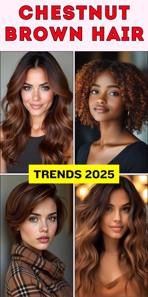 Chestnut brown hair shines in 2025 with 17 stunning ideas featuring highlights and balayage for every style. Whether your hair is short, curly, or long, these trends complement black women, Asian complexions, and brown skin. Opt for golden honey highlights, caramel tones, or rich chocolate hues to enhance your natural beauty. Cool ash and red accents bring bold modernity, while medium golden highlights offer timeless warmth. Chocolate Curly Hair Highlights, Chestnut Hair With Caramel Highlights, Honey Brown Curls With Highlights, Chocolate Highlights On Brown Hair, Different Shades Of Brown Hair Color, Chest Nut Brown Hair, Cool Vs Warm Brown Hair, Golden Honey Highlights, Chocolate Hair Color With Highlights